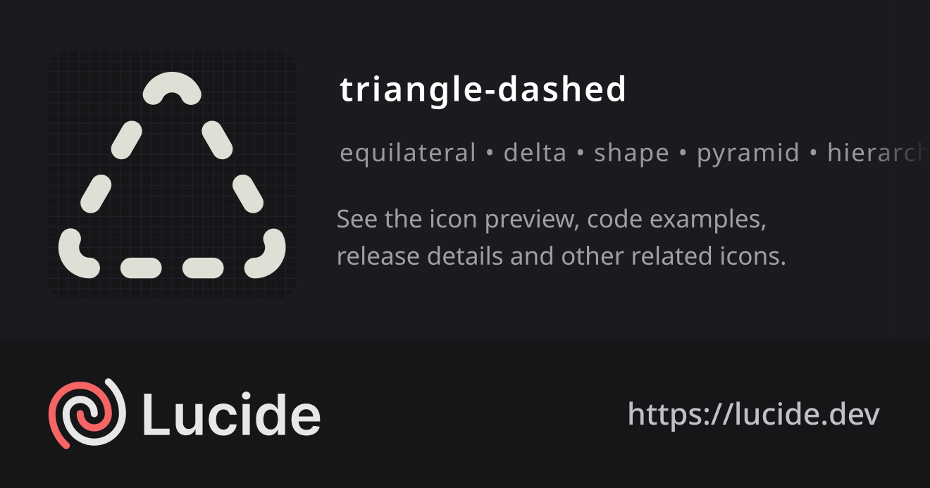 triangle-dashed icon details – Lucide
