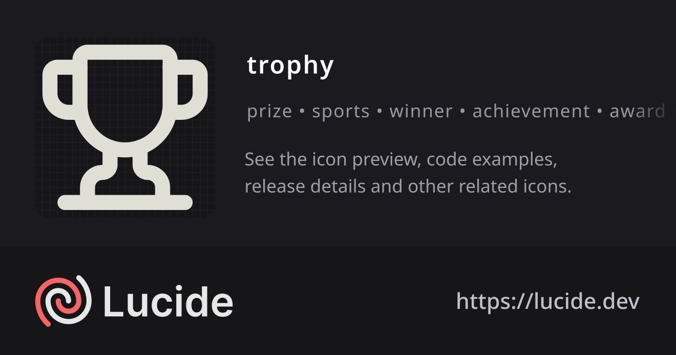 trophy icon details – Lucide