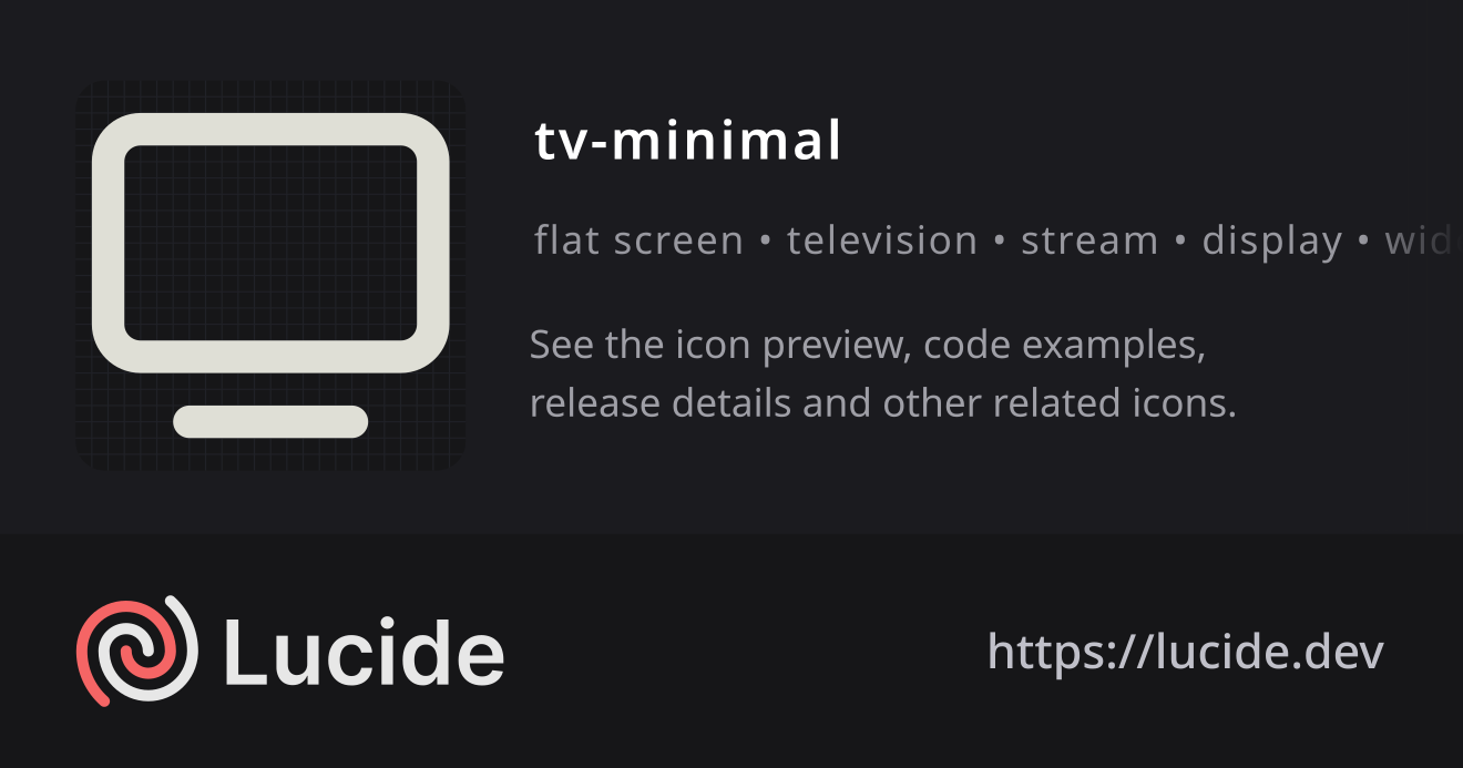 tv-minimal icon details – Lucide