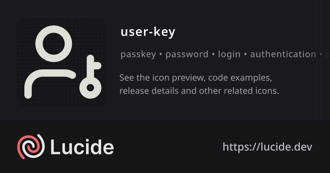 user-key icon details – Lucide