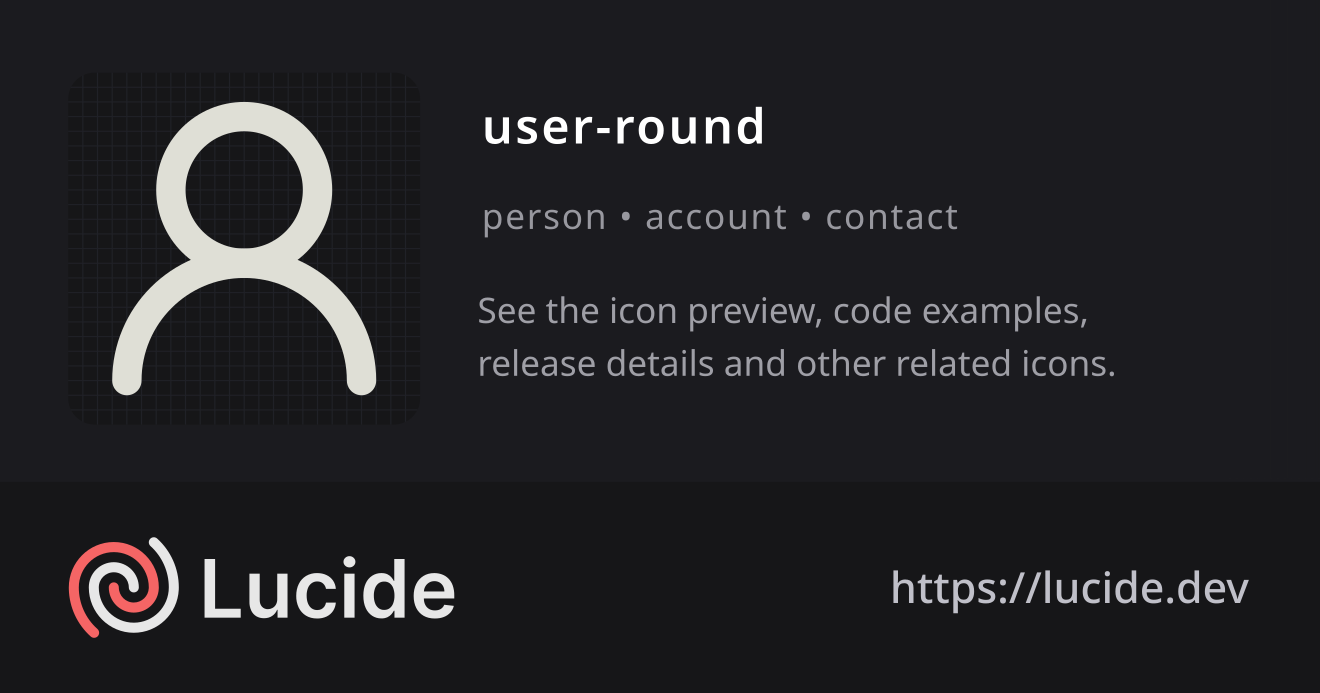 user-round icon details – Lucide