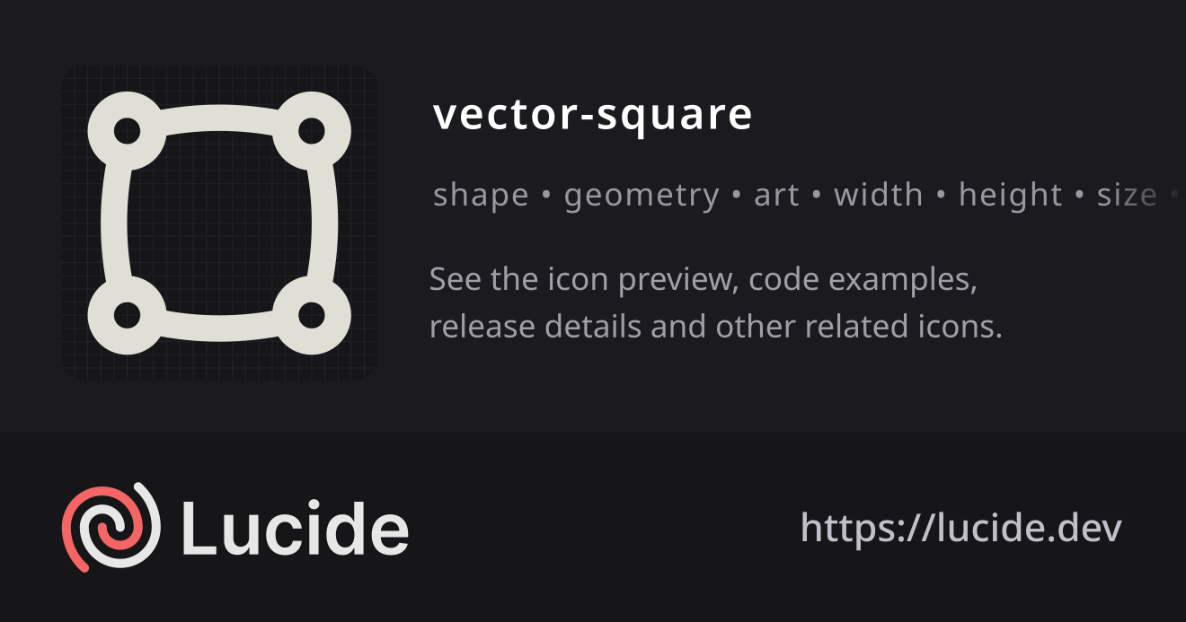 vector-square icon details – Lucide