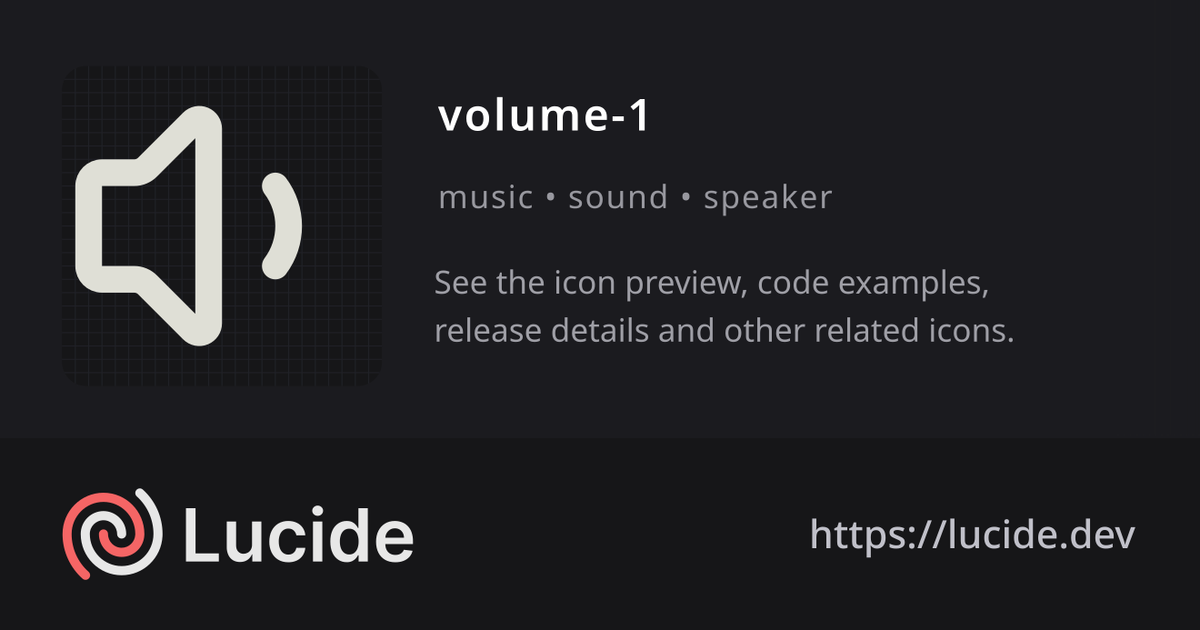 volume-1 icon details – Lucide