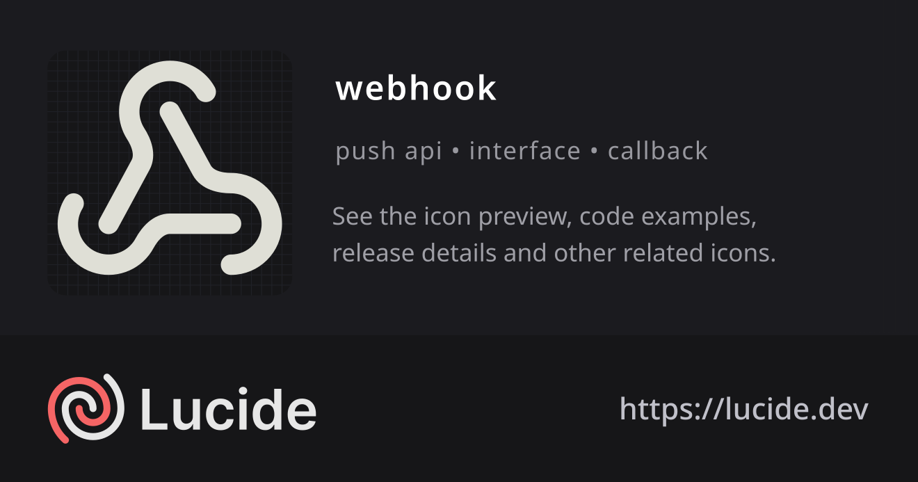 webhook icon details – Lucide